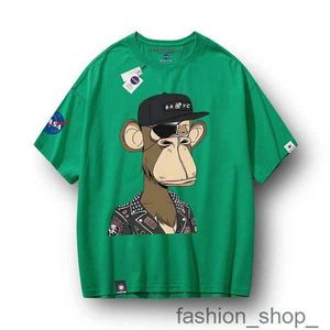 T-shirts voor heren Designer T-shirt NASA Co-merk Boring Ape en damesmodemerk Nft Curi Bayc Monkey Head Same Loose Couple Korte mouw Fabrieksverkoop 5 V06W