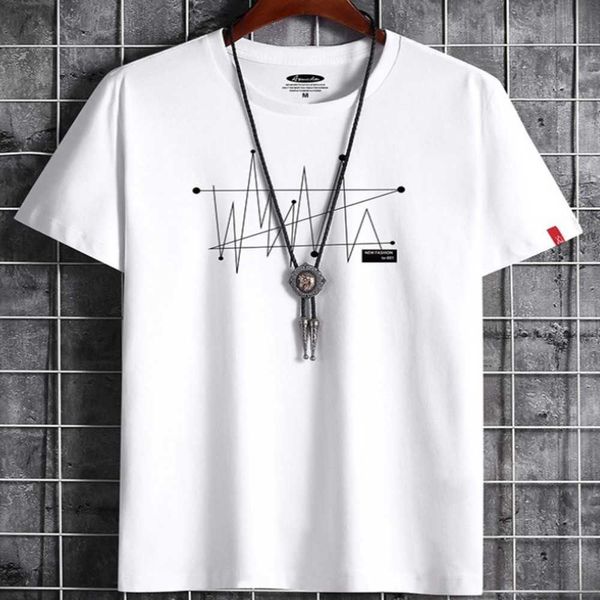 Camisetas de hombre Camisetas de diseñador Ropa Verano Ropa de calle simple Moda Hombre Camiseta de algodón Línea Casual Camiseta para hombre Camiseta Blanco Negro Tallas grandes 6xl