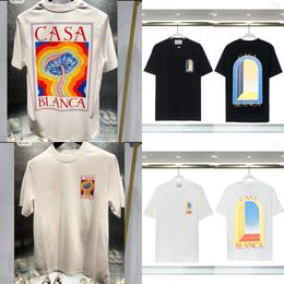 T-shirts pour hommes T-shirts de créateurs Rainbow Mushroom Coton Lâche Hommes Femmes Chemise Lettre Imprimer Tops à manches courtes