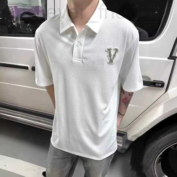 Diseñador de camisetas para hombres La versión correcta de Lvjia 24SS Spring/Summer Nuevo producto bordado y decorado Polo Polo Camisa de punto, Tendencia de Polo Unisex 824A