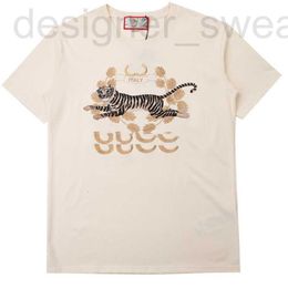 T-shirts T-shirts Designer Verified Versie Correct Luxury Tide Brand 22 Spring en Summer Tiger Year Nieuwe korte mouw Fashion Cotton T-Shirt Leisure Fried 2T2X