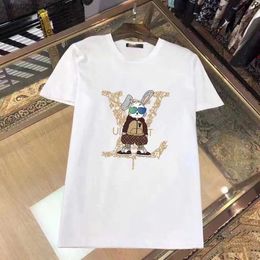 T-shirts masculins Designer Womne Shirts Summer Rabbit Imprimé t-shirt occasionnel avec lettres Imprimé à manches courtes