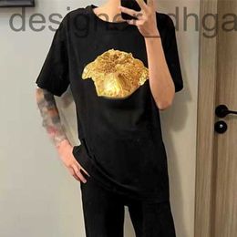 T-shirts pour hommes DesignerSummer t-shirt à manches courtes pour hommes sweat Vers designer tshirt Medusa Paillettes Broderie pull tee mode Hip Hop T-shirt 4xl 5xl LNQI