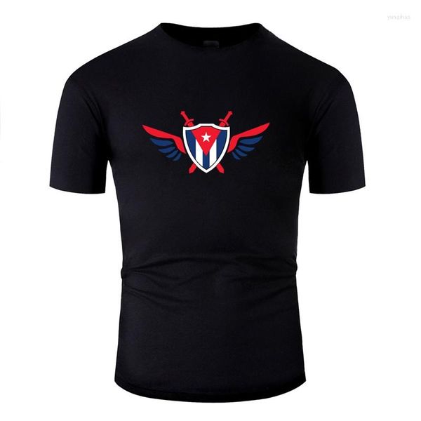 Diseños de camisetas para hombres Carta Cuba Wing Gift Havana Caribbean Flag Camiseta para hombre Algodón Negro Mujer Manga corta Hiphop