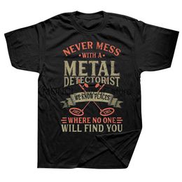 T-shirts pour hommes détecteurs de métal détection de détection des t-shirts graphiques coton strtwear bref cadeaux slve cadeaux de style d'été t-shirt hommes h240506