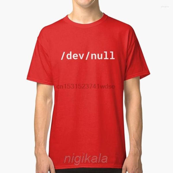 Camisetas para hombres Devnull - Diseño divertido para LinuxUnix Geeks White Text Shirt Admin Coder Developer Geek Linux Nerd Sistema operativo