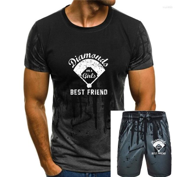 T-shirts pour hommes Diamonds Are A Girl's Friend Shirt Softball Mom Gift Graphic Youth Nouveauté Coton Manga