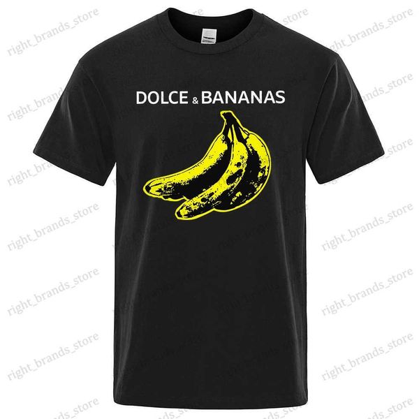Camisetas para hombres Dilce Banana divertida camiseta impresa para hombres sueltos de gran tamaño mangas cortas moda calle camiseta algodón transpirable masculino 80535 T240122