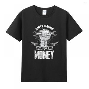 T-shirts pour hommes Mains sales Gagner de l'argent propre Convient aux travailleurs Quotidien Étudiants Coton Hauts confortables T-shirt Streetwear Cadeau Hommes
