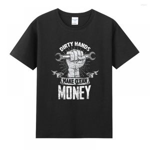 Heren t shirts vuile handen maken schoon geld geschikt voor werknemer dagelijkse studenten katoen comfortabel tops t-shirt streetwear cadeau mannen