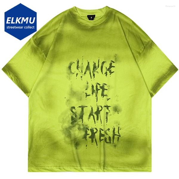 T-shirts pour hommes Dye Dirt Tie Dye vintage Imprimé surdimensionné surdimensionné Harajuku Streetwear Hip Hop T-shirt Men 2024 Tee-shirt en coton en vrac Summer Y2K