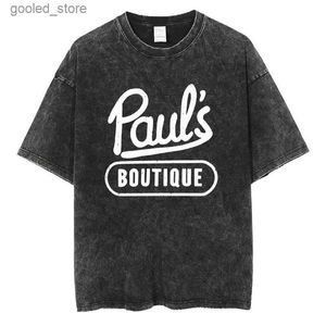 T-shirts hommes Distressed Beastie Boys Pauls Boutique T-shirt Pari Imprimer Hip Hop Hommes Femmes Streetwear Coton Surdimensionné T-shirts à manches courtes Q240316