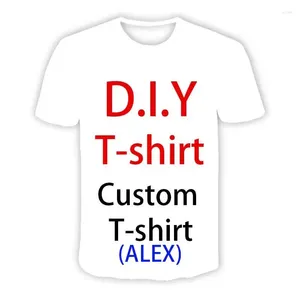 T-shirts pour hommes DIY Concevez vos propres images 3D T-shirts décontractés T-shirts Hip Hop T-shirts Harajuku Styles Tops Vêtements (taille d'Alex