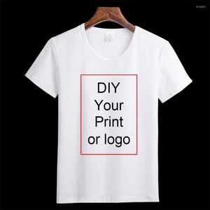 T-shirts pour hommes bricolage votre propre conception marque Logo/image personnalisé hommes et femmes T-Shirt en coton à manches courtes hauts décontractés Tee Drop