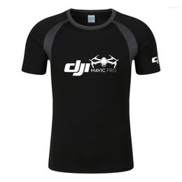 T-shirts pour hommes Dji Pilote professionnel imprimé T-shirt de mode T-shirt d'été Coton Hommes Raglan Manches courtes O Cou Streetwear Tops