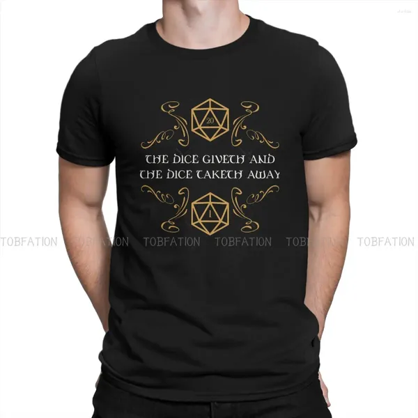 Camisetas masculinas dnd juego de algodón camiseta Los dados dan y se alejan de falla crítica natural camiseta elegante para hombres de gran tamaño ropa