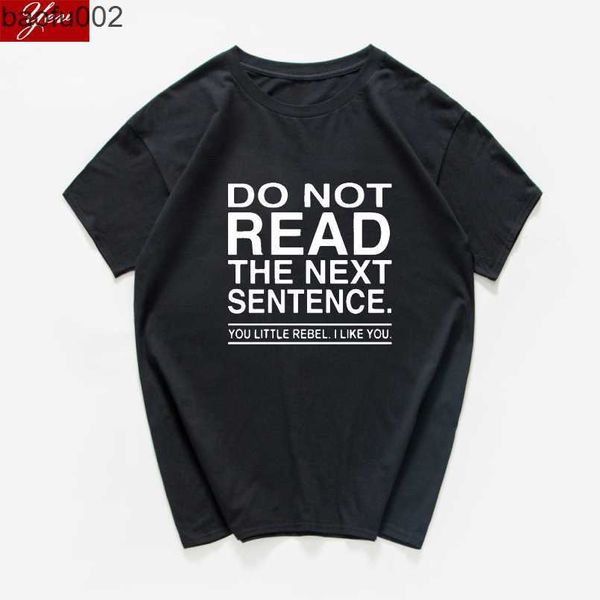 Camisetas para hombres NO lea la siguiente oración Gráfico Novedad Sarcástico Camiseta divertida Hombres Verano algodón camiseta hombres streetwear harajuku top tee W0322