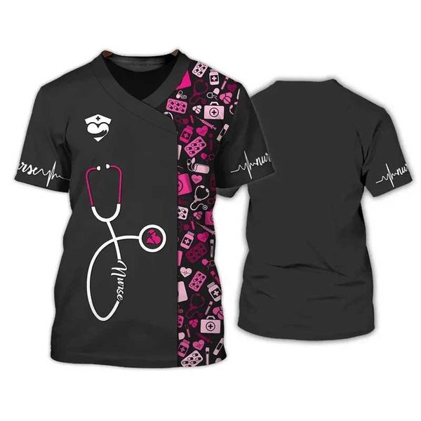 T-shirts masculins Docteur infirmière Cosplay T-shirts T-shirts Femme Medical Clinical Uniforme Pharmacien Anatomy Clothy Imprimé Philippines Ts Custom T240506