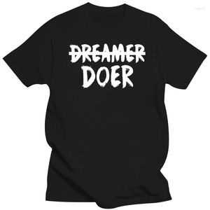 Camisetas para hombre DOER NOT A DREAMER INSPIRATIONAL MOTIVATION WIN Camiseta negra para hombre