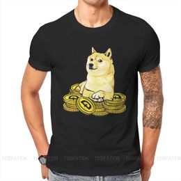 T-shirts T-shirts Doge DogeCoin Crypto Virtuele Valuta Tshirt Voor Mannen aan de Maan Humor Zomer T-shirt T-shirt Nieuwigheid Ontwerp pluizig