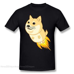 T-shirts pour hommes Doge Dogecoin Skyrocketing Monnaie 2022 Arrivée T-shirt à la lune Dessin animé Design unique Crewneck Coton Hommes Chemise