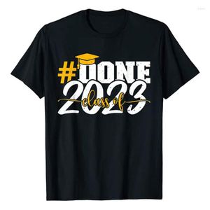 Mannen T-shirts #done klasse van 2023 afstuderen voor haar hem Grad senioren T-shirt gezegden citeer Graphic Tee top afgestudeerde geschenken vakantie outfit