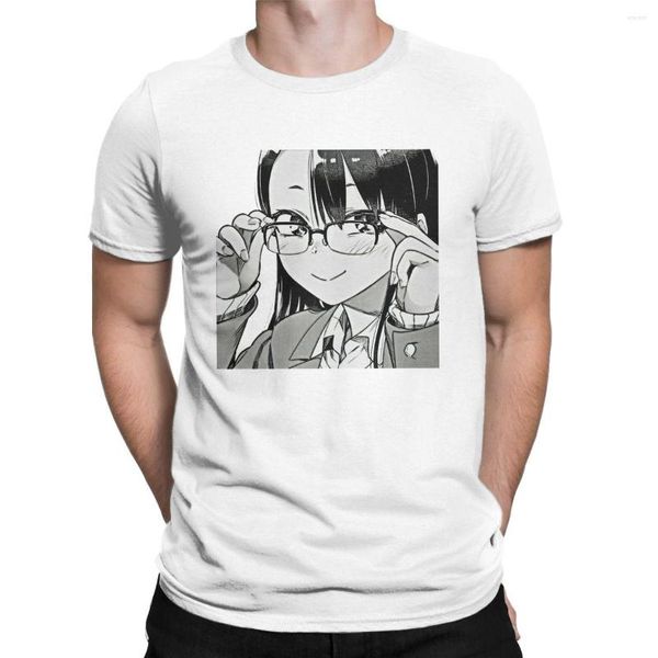 T-shirts pour hommes Ne jouez pas avec moi Nagatoro Lunettes Sourire Chemise Pour Hommes Manga T-shirts À Manches Courtes Col Ras Du Cou T-Shirts Coton Vêtements D'été