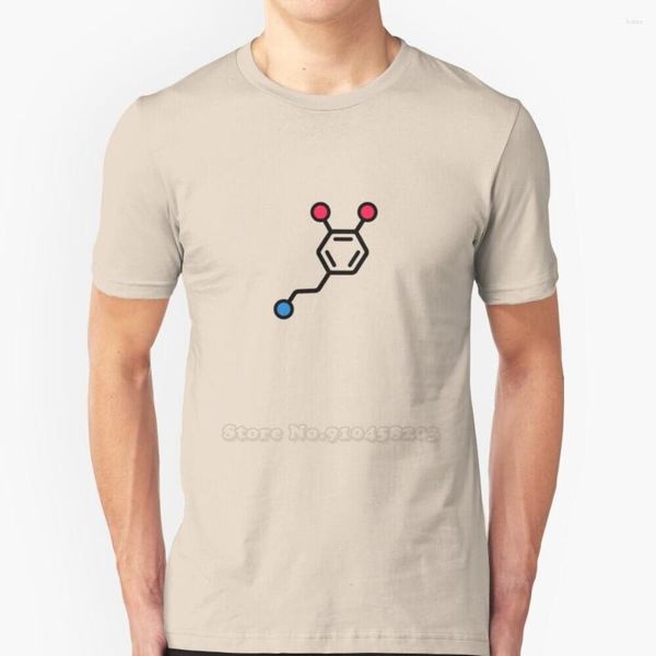 Camisetas para hombre Molécula de dopamina Camiseta con estampado divertido para hombre Estilo de verano Hip Hop Casual Geek Brain Stimulants