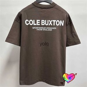 T-shirts masculins Double Cole Buxton CB T-shirt Men Femmes Brown Cole Buxton Sportswear Tee Screen Prints Tops Short Sleeveyolq