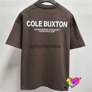 T-shirts hommes Double Cole Buxton CB T-shirt Hommes Femmes Brown Cole Buxton Sportswear Tee Screen Print Tops Short Sleeveephemeralew