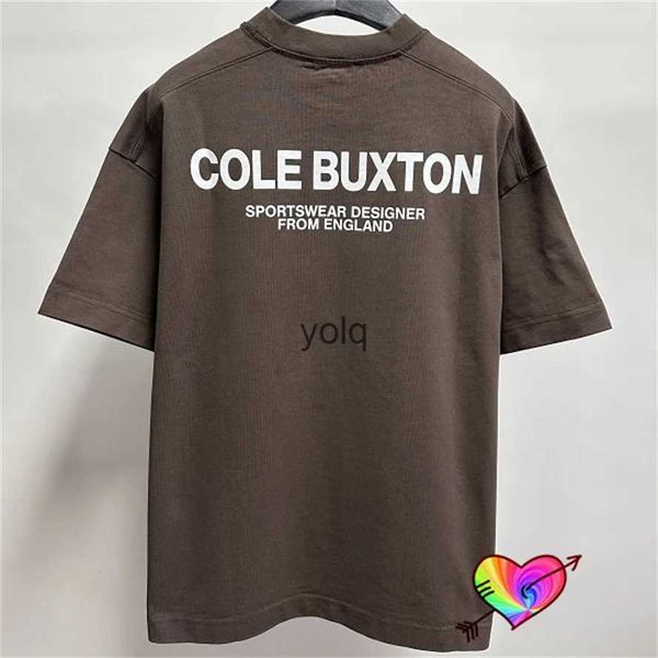 T-shirts hommes Double Cole Buxton CB T-shirt Hommes Femmes Brown Cole Buxton Sportswear Tee Screen Print Tops Short Sleeveyolq