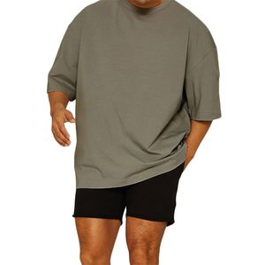T-shirts pour hommes Douhoow Hommes Sports Running T-shirts en coton de couleur unie Oversize Loose Fit Gym Fitness Bodybuilding Workout T-shirt à manches courtes 230301