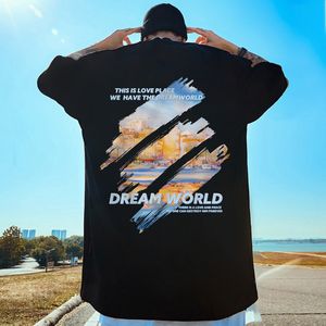 T-shirts pour hommes Dream World Graphic T-shirt imprimé Hommes Summer Streetwear Manches courtes T-shirt rétro Casual Coton Oversize Y2K Tee Tops 230719