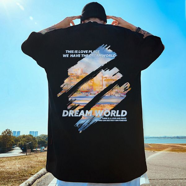 T-shirts pour hommes Dream World Graphic T-shirt imprimé Hommes Summer Streetwear Manches courtes T-shirt rétro Casual Coton Oversize Y2K Tee Tops 230719