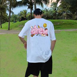T-shirts pour hommes Drew Sourire Visage Ballon Graffiti High Street Marque À La Mode Unisexe Été Lâche Coton Brouillard À Manches Courtes T-shirt Maison