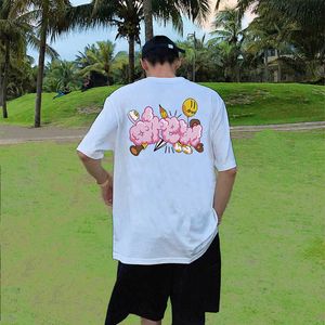 T-shirts pour hommes Drew Sourire Visage Ballon Graffiti High Street Marque À La Mode Unisexe Été Lâche Coton Brouillard À Manches Courtes T-shirt Maison