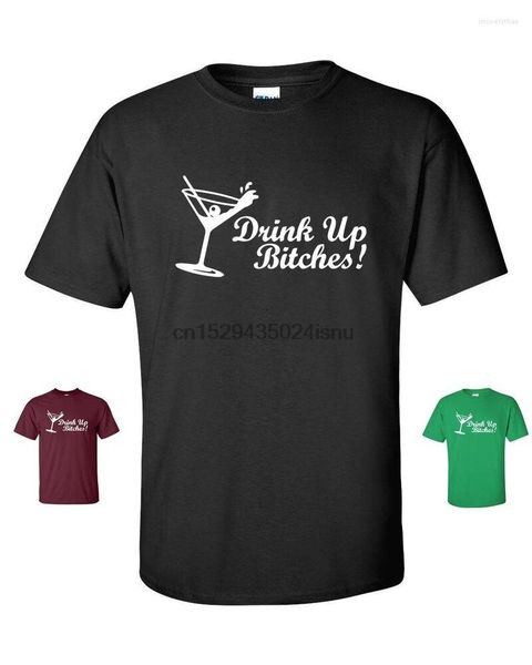 Camisetas para hombre DRINK UP BITCHES Fun Summer Alcohol Drunk Bar Party College Camiseta para hombre 301