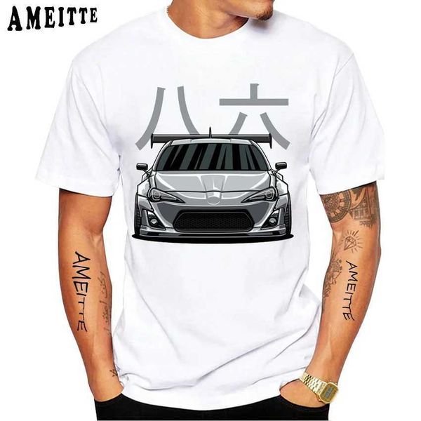 Les t-shirts masculins conduisent la légende FRS GT86 Civic Design T-shirt Nouvel été Men Slve Car Sport Lovers Boy Casual Tops Man White TS T240425