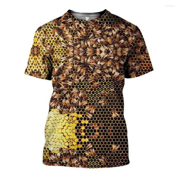 T-shirt da uomo Drop 2023 Summer Fashion TShirt Insect Bee Stampato Uomo Donna O-Collo Top Casual Harajuku 3D T-shirt