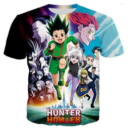 Heren t shirts drop anime man/dames 3d hxh geprint t-shirt casual harajuku stijl streetwear zomer trendy x tops