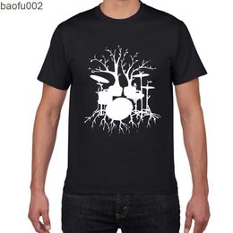 T-shirts pour hommes Tambours arbre drôle TShirt hommes cool Homme Batteur coton lâche Vintage Graphic Music Nouveauté streetwear hommes t-shirt hommes homme vêtements W0322