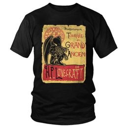 T-shirts pour hommes Du Tournee Grand Ancien T-shirt Hommes Coton Imprimé T-shirt Streetwear T-shirt À Manches Courtes Cthulhu Horror Movie Octopus Tee Tops 230428