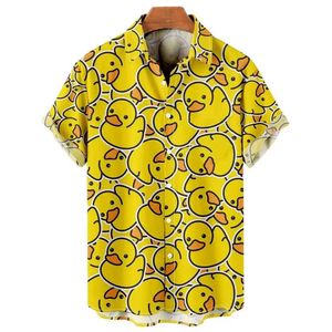 T-shirts masculins Duck 3D Chemise imprimée Mens à la mode Hawaiian Shirt Short Casual Beach Shirt Cashing Homir Shirt S2452406 S2452408
