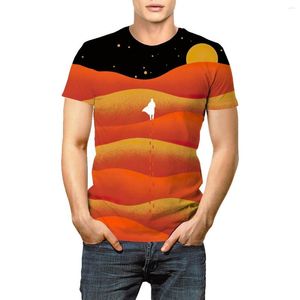 Camisetas para hombre Dune Movie American Cotton Camiseta de manga corta para hombre Europeo y estilo Bordado Media manga Simple Top que combina con todo