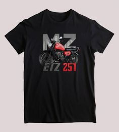 T-shirts pour hommes Allemagne de l'Est MZ ETZ 251 T-shirt de moto classique. Chemise d'été en coton à manches courtes pour hommes S-3XL