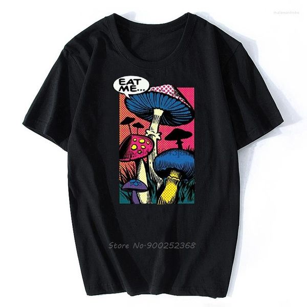 T-shirts pour hommes mangez-moi T-Shirt champignon champignons Hallucinations hommes coton col rond chemise Anime t-shirts hauts Streetwear