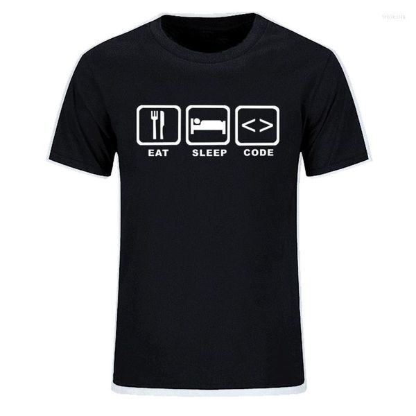 T-shirts pour hommes Eat Sleep Code Programmation JAVA HTML Comédie T-shirt d'été Drôle Programmeurs Chemise Hommes À Manches Courtes Top Tees EU Taille