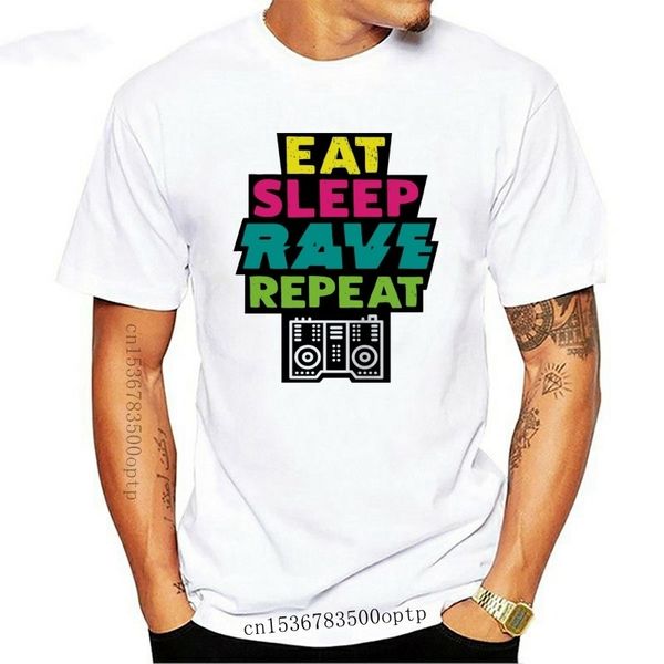 Camisetas para hombre Eat Sleep Rave repetir camiseta Trance Dj música de baile electrónica mujeres regalo Unisex camiseta de alta calidad 230403