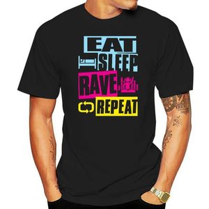 Heren T-shirts Eat Sleep Rave Repeat T-shirts S-3xl Cool Personality Fun Heren T-shirt Eigenzinnig Hip Hop Top Classics 230613