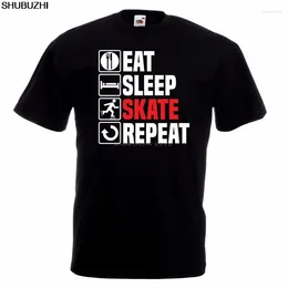 T-shirts pour hommes Eat Sleep Skate T-shirt Roller Skating Blading Inline Cadeau d'anniversaire de Noël Tops Hommes Tee Sbz4323